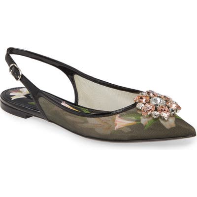 Dolce & gabbana Embellished Slingback Flat - Black