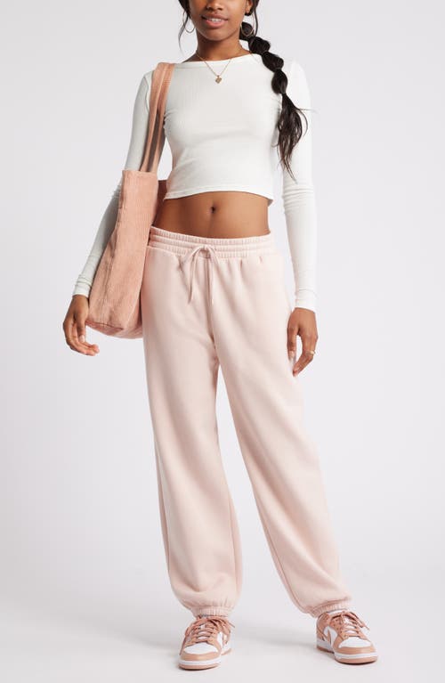 Shop Bp. Oversize Fleece Joggers In Pink Sepia