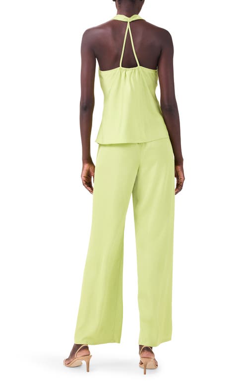 Nic + Zoe Nic+zoe Crêpe De Chine Halter Top In Grasshopper