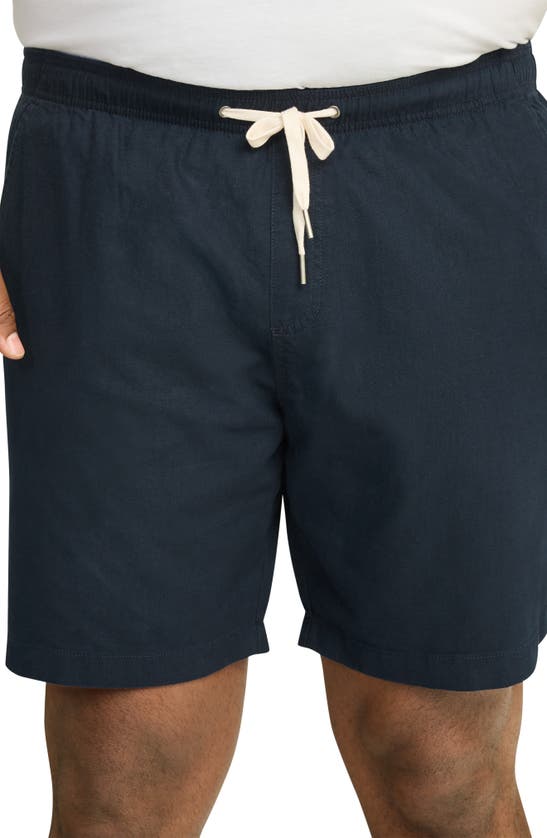 Shop Johnny Bigg Laguna Cotton Linen Blend Drawstring Shorts In Navy