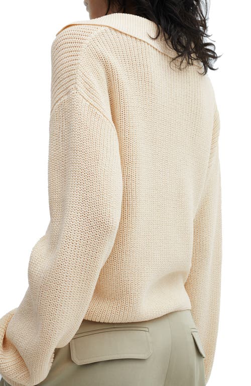 Shop Mango Lace-up Sweater In Light Beige