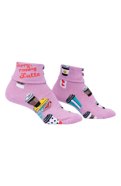 Shop Sock It To Me Running Latte Socks In Pink/white Multi