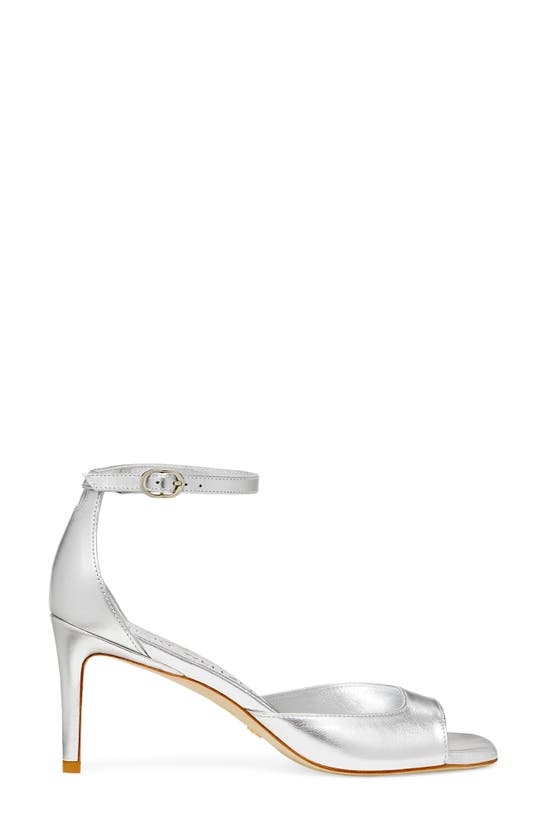 Shop Stuart Weitzman Nudista Ankle Strap Sandal In Silver