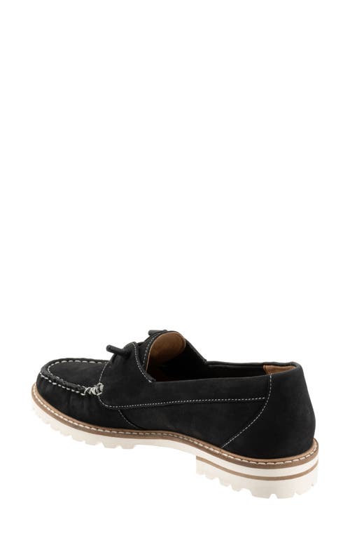 Shop Trotters Farah Boat Shoe In Black Nubuck