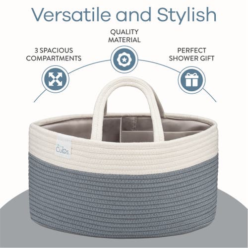 Comfy Cubs Rope Diaper Caddy Organizer In Pacific Blue