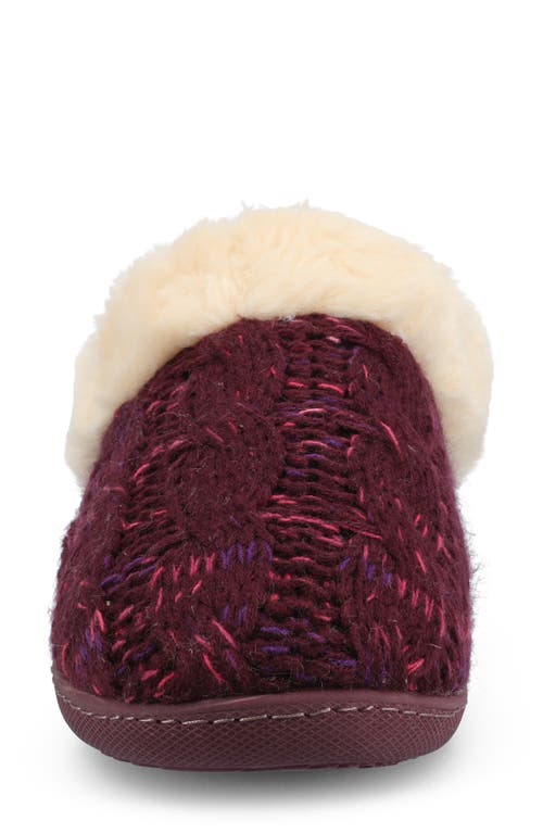 Journee Collection Adiah Faux Fur Trim Slipper In Berry