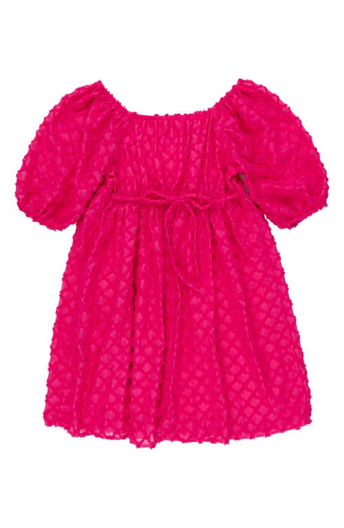 Shop Speechless Kids' Texture Short Sleeve Dress In Hot Pink Jm