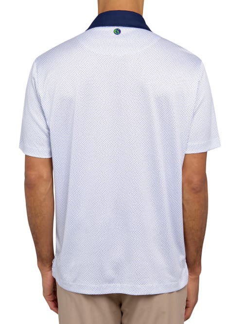 Construct Con.struct Dot Print Performance Golf Polo In White/black