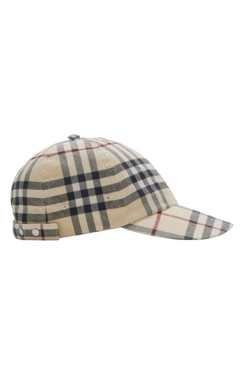 burberry Archive Check Cotton Twill Baseball Cap Stone at Nordstrom,