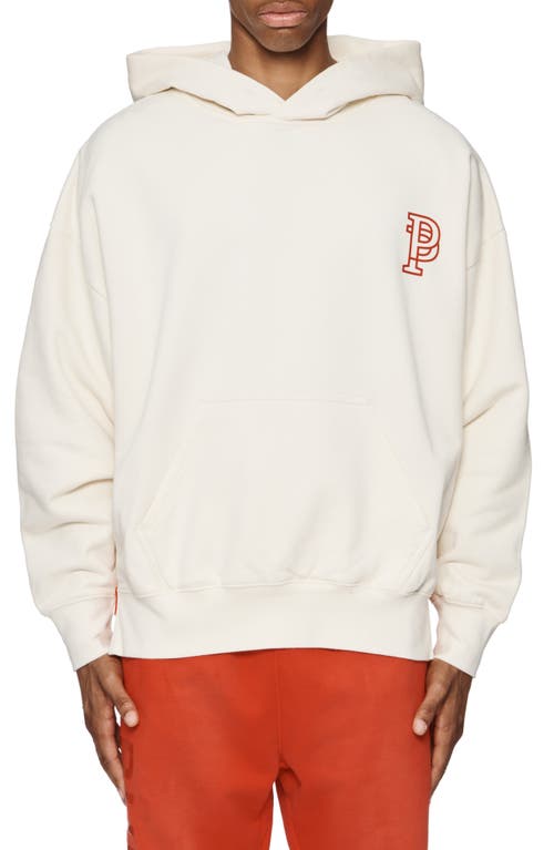 PURPLE BRAND Oversize Fleece Pullover Hoodie Off White at Nordstrom,