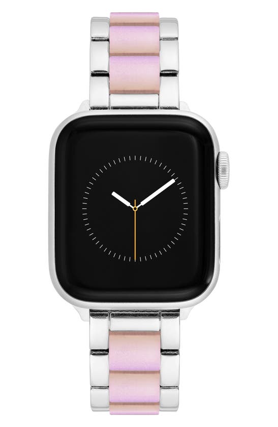 Anne Klein Iridescent Apple Watch® Watchband In Chrome Pink