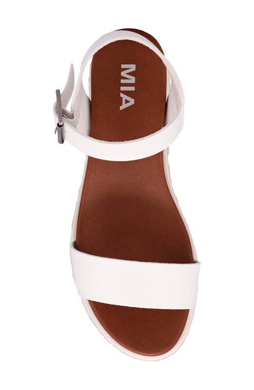 Mia Lunna Platform Ankle Strap Sandal In White Bona/silver