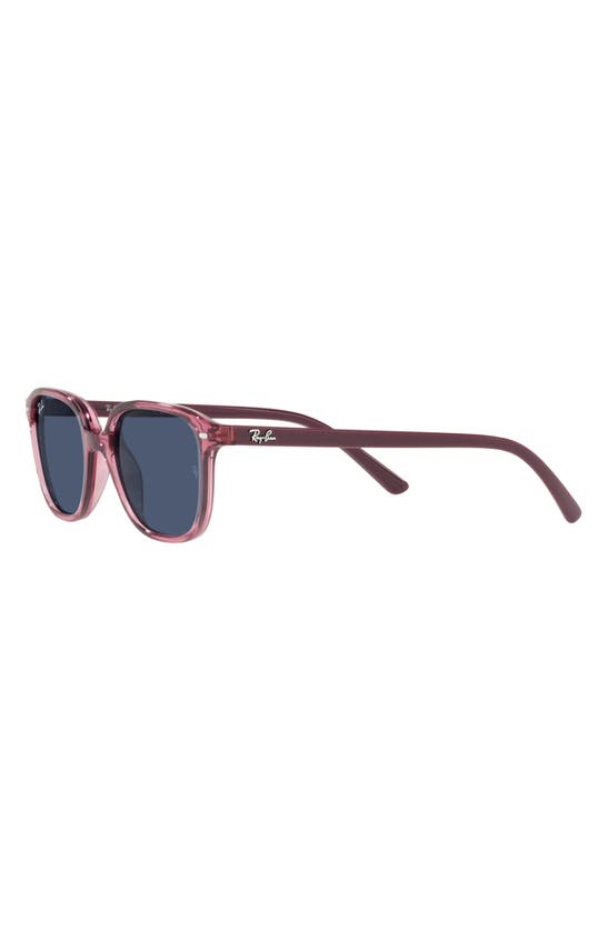 Shop Ray Ban Kids' Junior Leonard 45mm Square Sunglasses In Transparent Pink