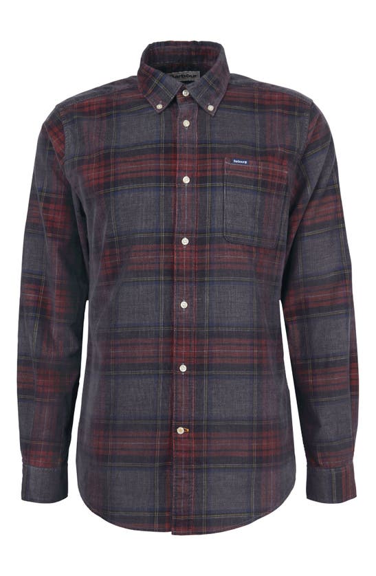 Barbour Southfield Plaid Tailored Button-down Shirt In Grey Marl