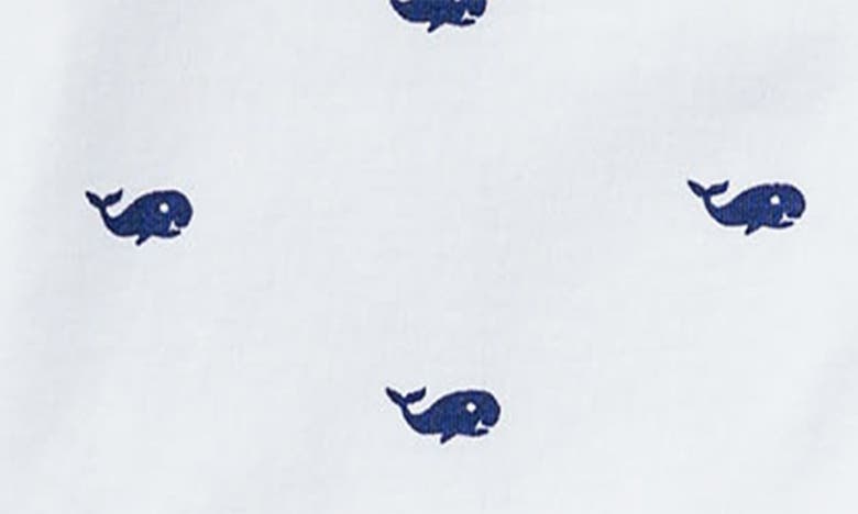 Shop Petite Plume Whale Print Pima Cotton Footie In White