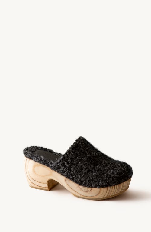 Huma Blanco Celeste Clog In Charcoal Alpaca