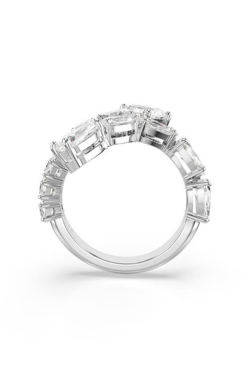 Swarovski Matrix Ring In Silver/white