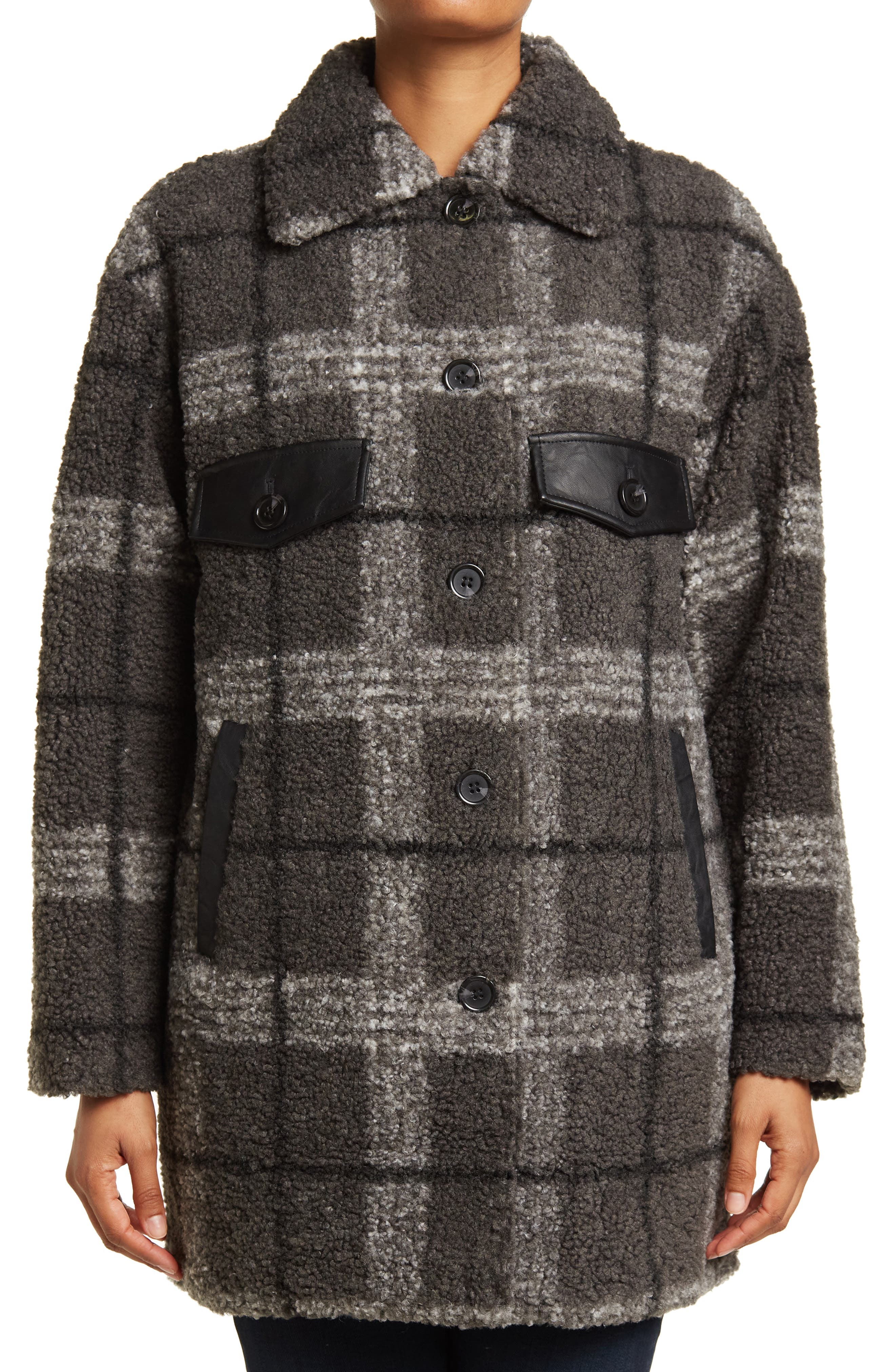 berber checked coat