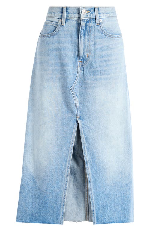 Shop Slvrlake Cotton Denim Midi Skirt In Nevermind