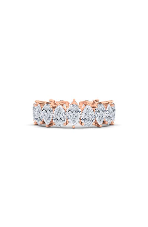 Shop Hautecarat Alternating Pear Lab Created Diamond Eternity Ring In Rose Gold