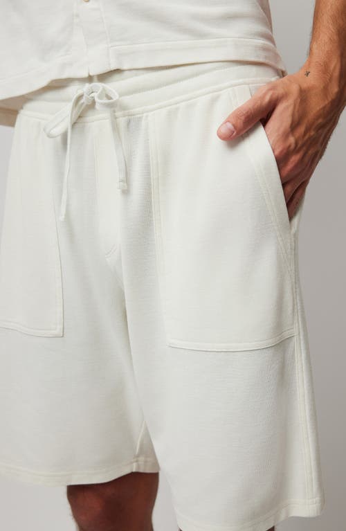 Cotton Piqué Drawstring Shorts in Chalk