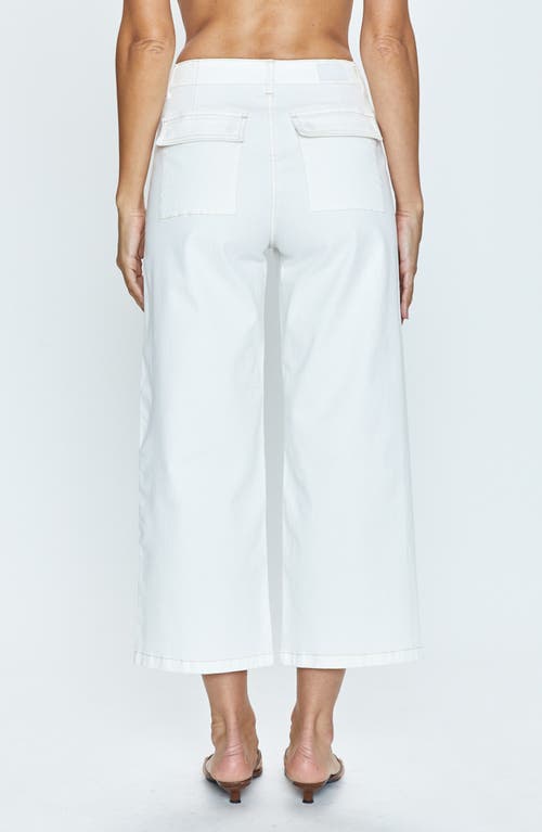 Shop Pistola Sophia Stretch Cotton Ankle Wide Leg Pants In Le Blanc