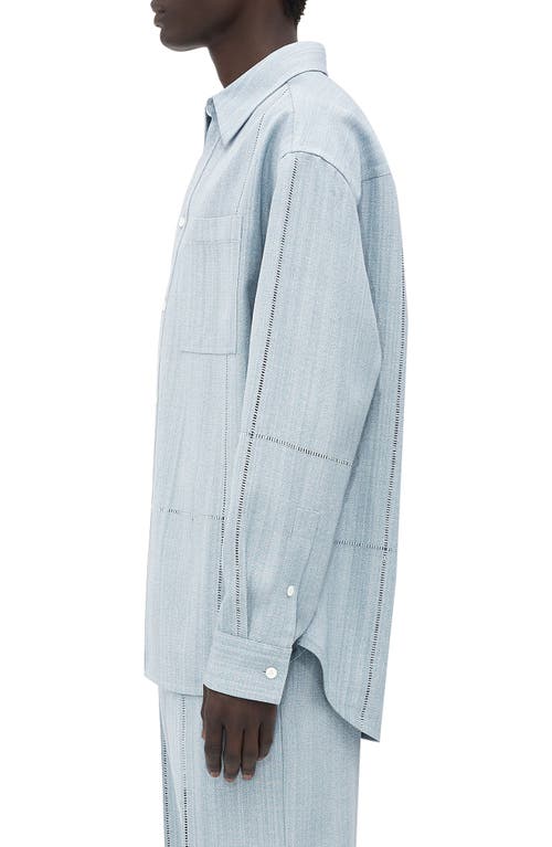 Bottega Veneta Oversize Button-up Shirt In River/cloud