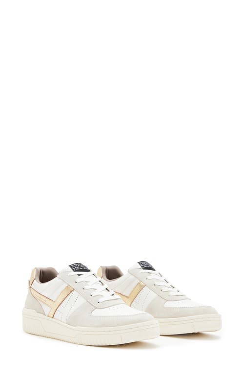 Vix Low Top Sneaker in White/Gold