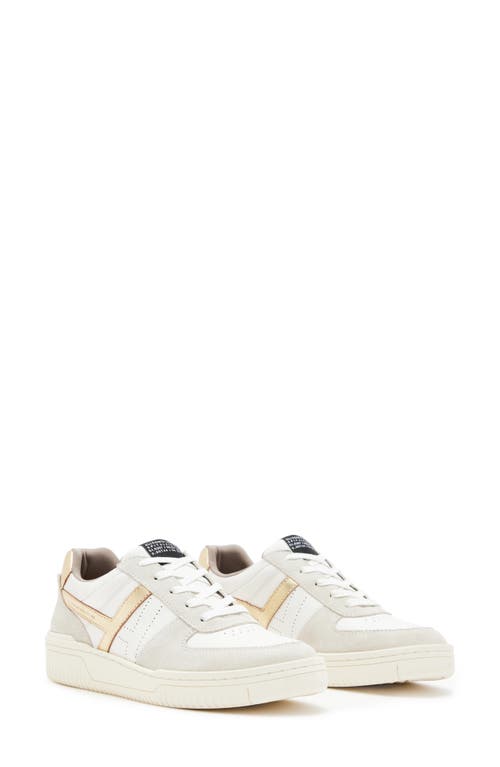 Shop Allsaints Vix Low Top Sneaker In White/gold