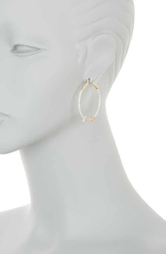 Shop Melrose And Market Stone Accented Hoop Earrings In Blush- Gold