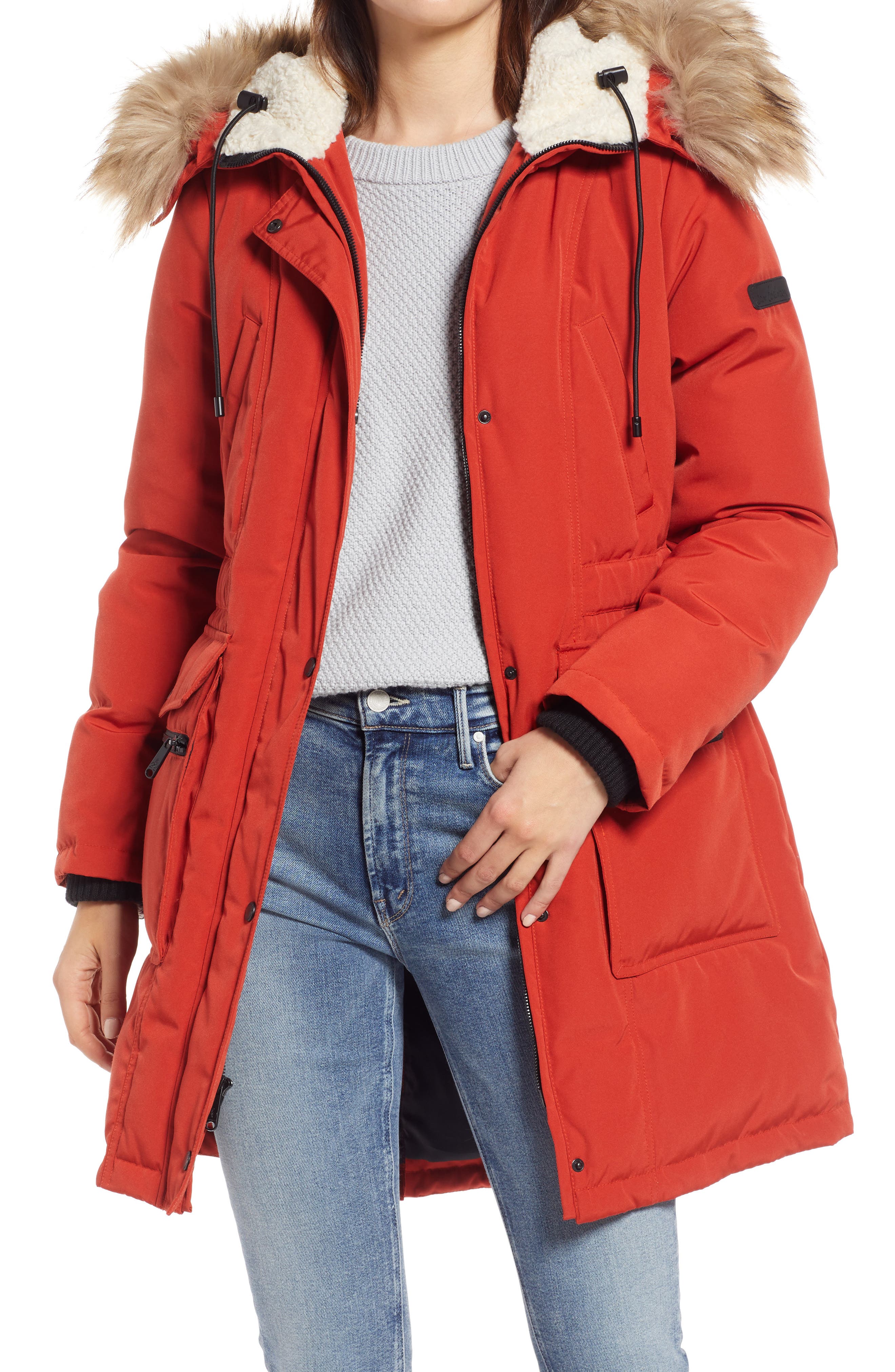 GAGA Womens Winter Warm Faux Fur Trim Hood Jackets Puffer Down Coats