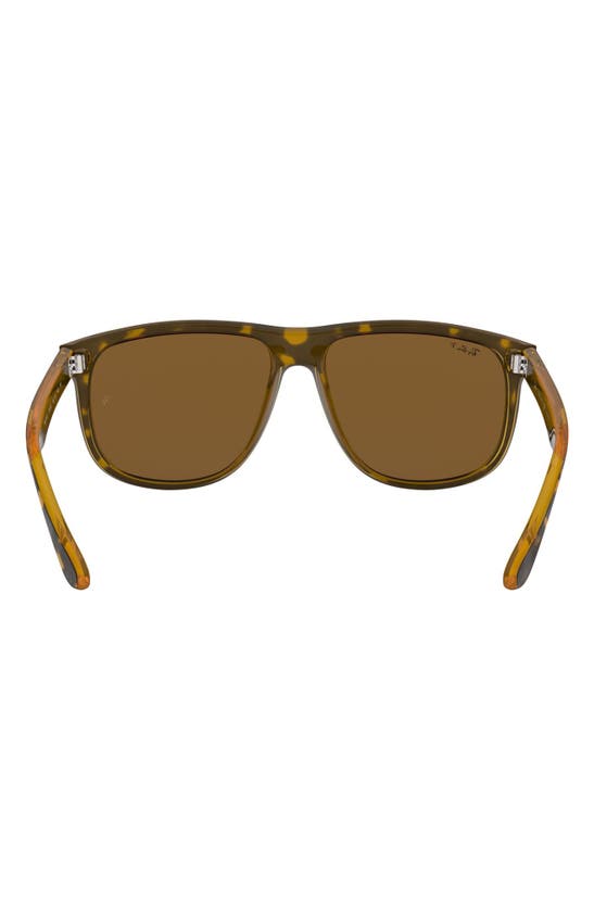 Ray Ban Highstreet 60mm Polarized Flat Top Sunglasses In Light Havana Polarized