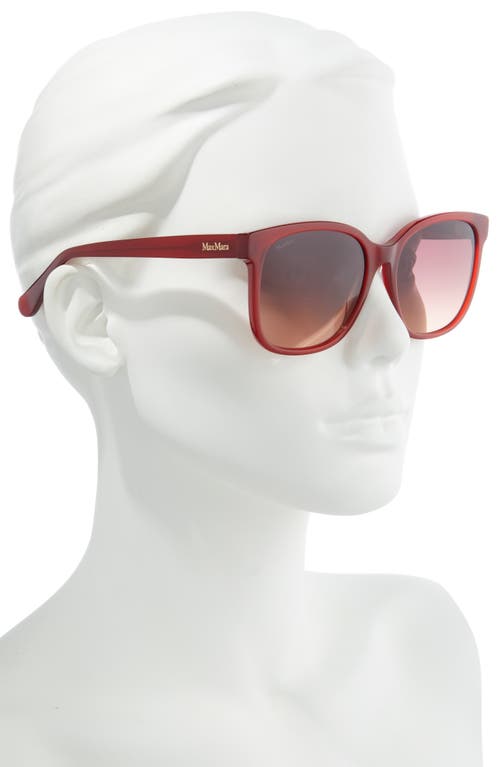Shop Max Mara 57mm Gradient Square Sunglasses In Red/brown