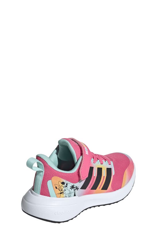 Shop Adidas Originals Kids' Fortarun X Disney Running Sneaker In Pink Fusion/ Black/ Spark