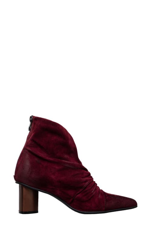 Antelope Hetty Ruched Bootie In Bordeaux