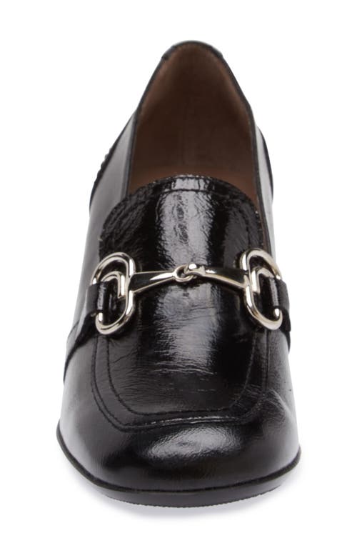Wonders Moc Toe Bit Loafer Pump In Black Patent Leather