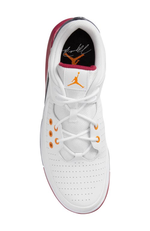 Jordan Max Aura 5 Sneaker In White/vivid Orange/red