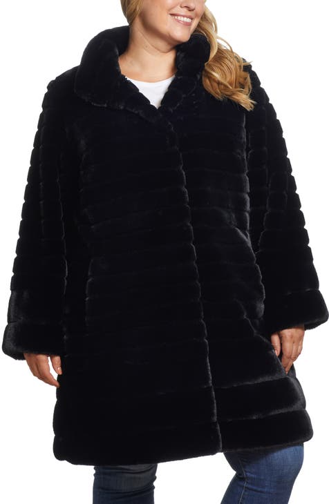 Women S Gallery Fur Faux Coats, Faux Fur Hooded Swing Coat Gallery