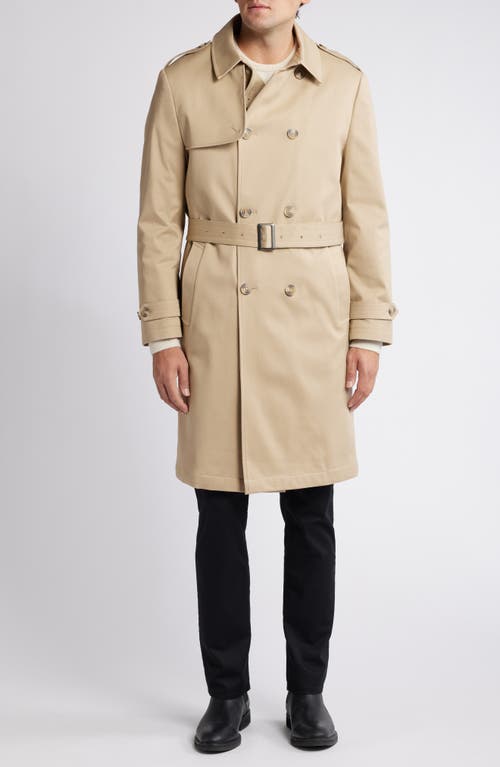 Hart Schaffner Marx Bridgeport Water Resistant Double Breasted Trench Coat In Tan