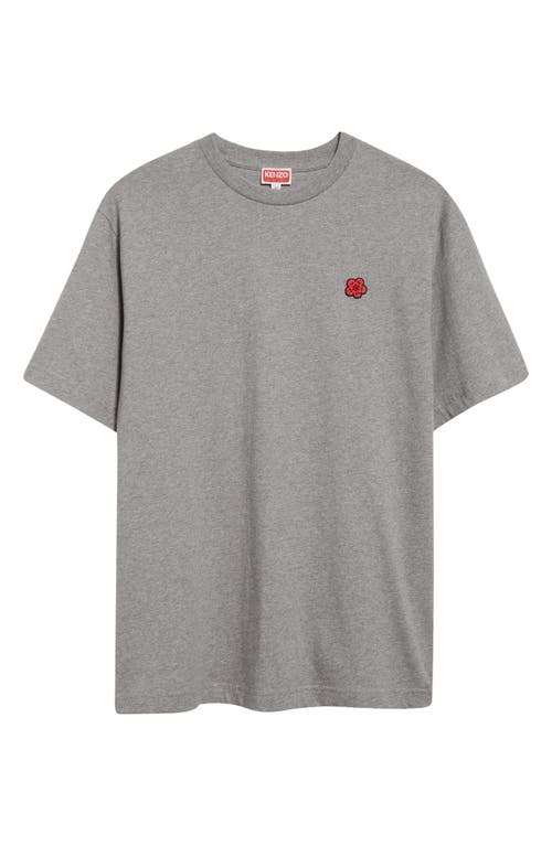 Kenzo Boke Flower Embroidered Classic T-shirt In Pearl Grey
