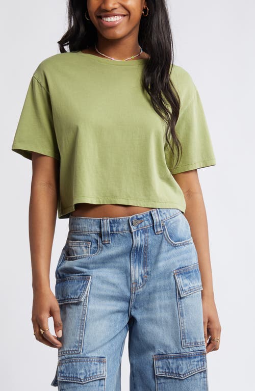 Oversize Crop T-Shirt in Olive Fir
