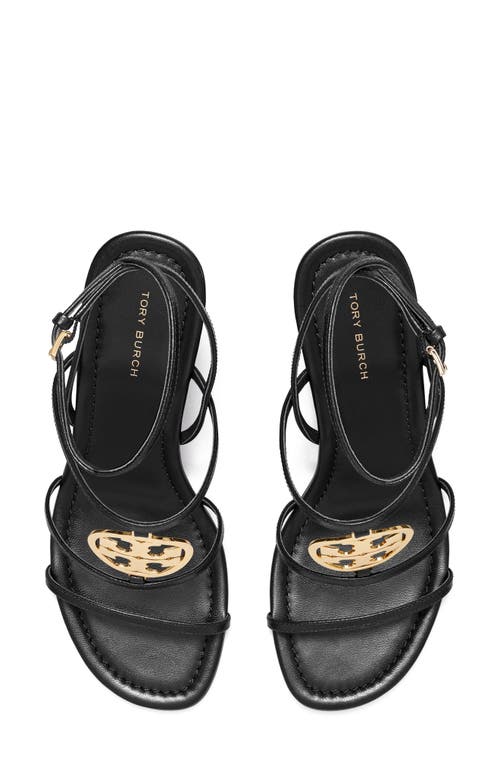 Shop Tory Burch Capri Miller Wedge Sandal In Perfect Black/gold