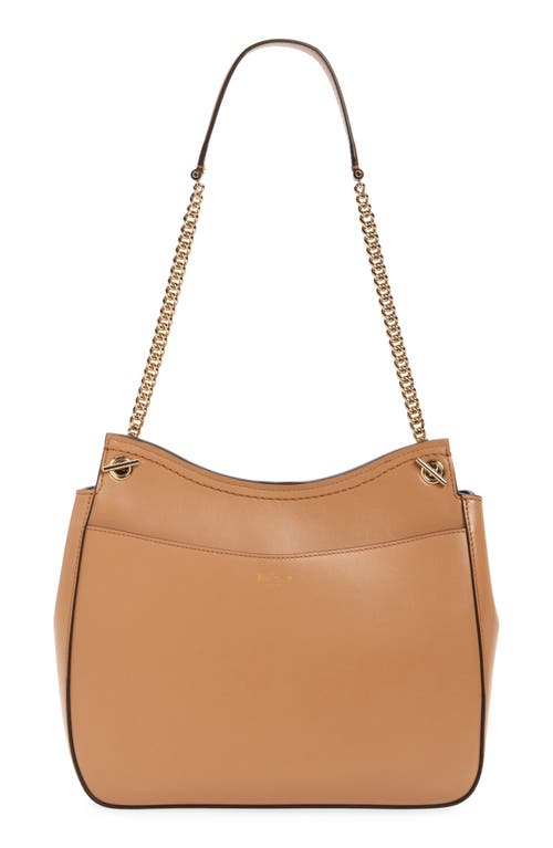 Shop Mulberry Lana Chain Strap High Gloss Leather Shoulder Bag In Sable