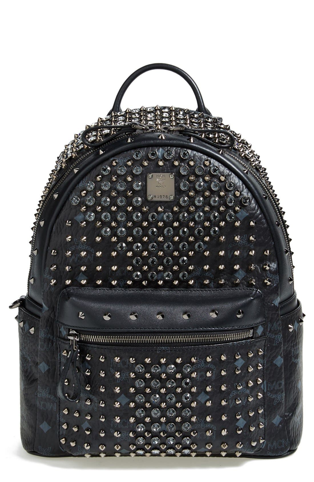 MCM 'Studded Small' Coated Canvas Backpack Nordstrom