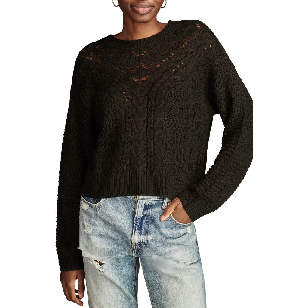 LUCKY BRAND LUCKY BRAND ROMANTIC MIXED STITCH SWEATER