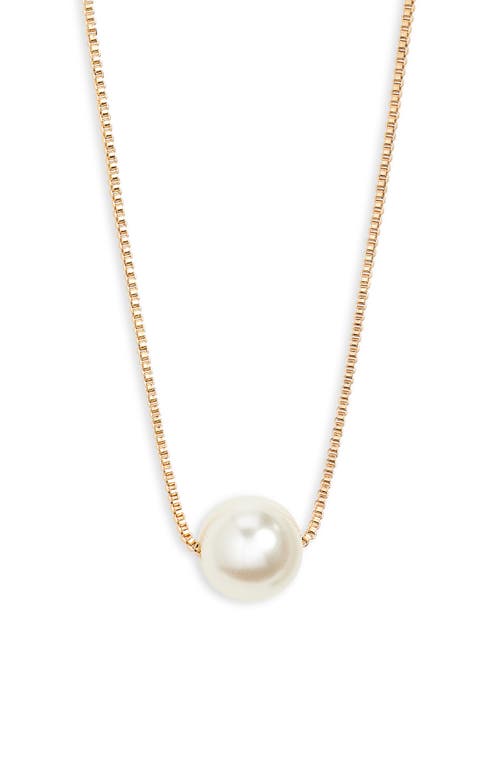 Shop Bp. Touch Of Pearl Pendant Necklace In Ivory- Gold