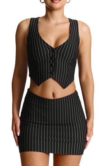 N By Naked Wardrobe Tailored Vest In Black