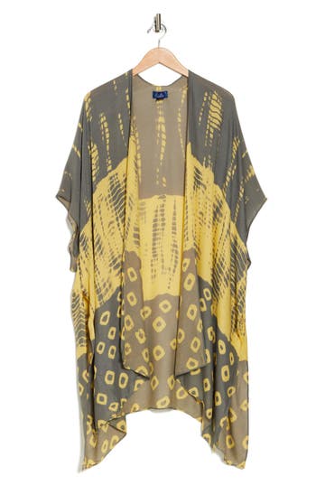 Rachel Roy Print Ruana In Yellow