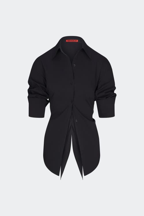 Simonmiller Loch Poplin Button Up Top In Black