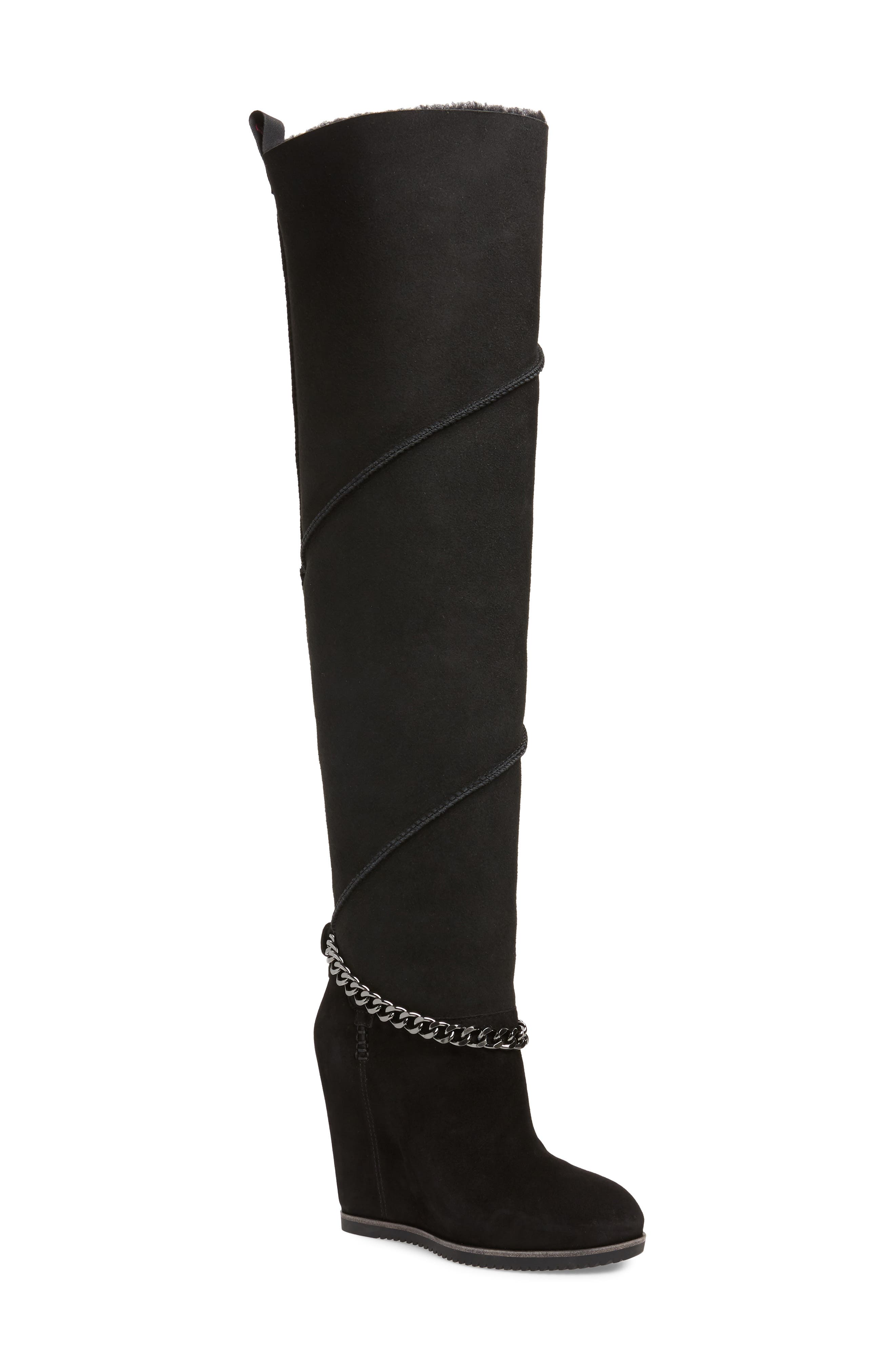 over the knee ugg boots black